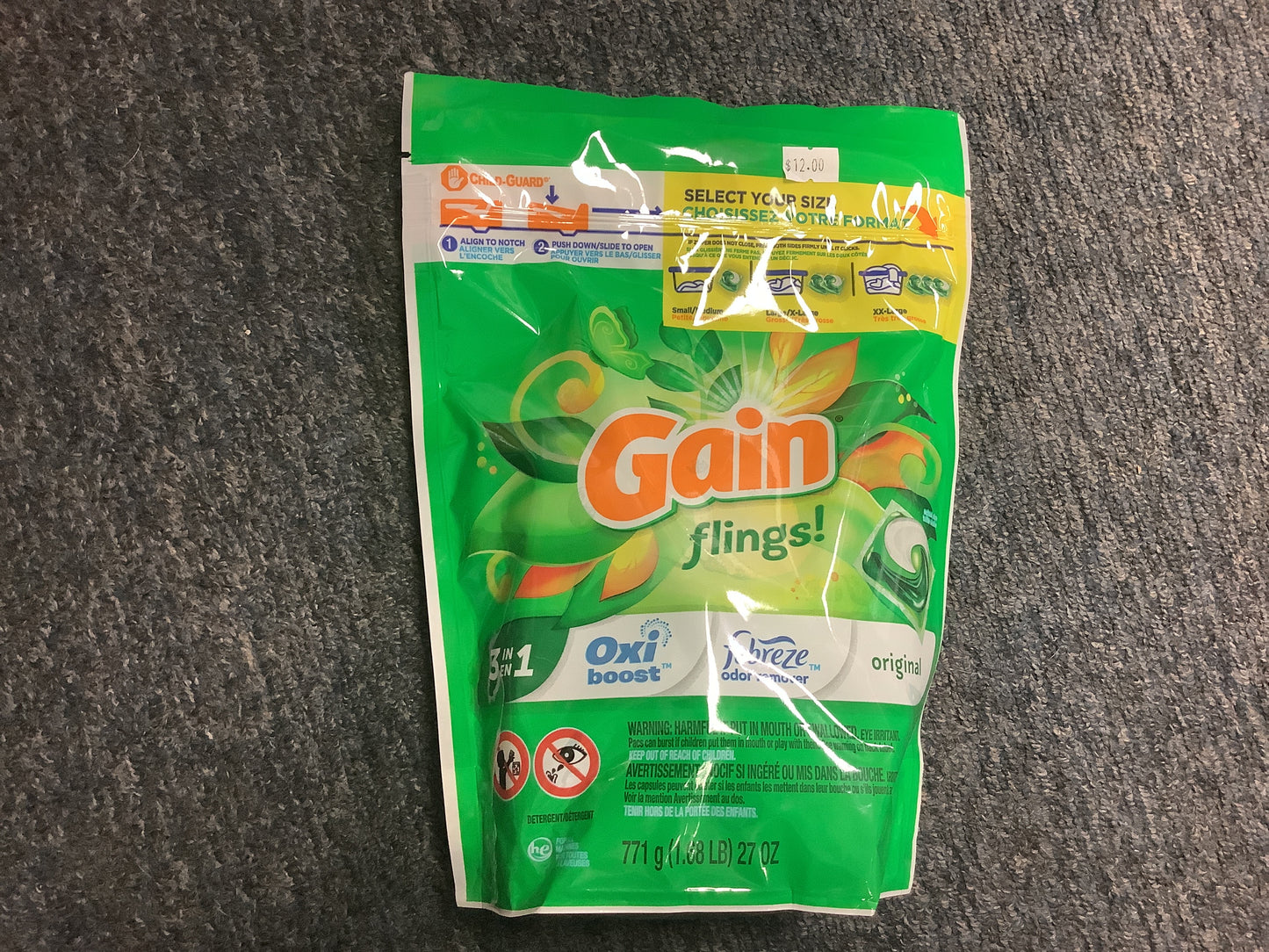Gain Flings laundry pods pkg