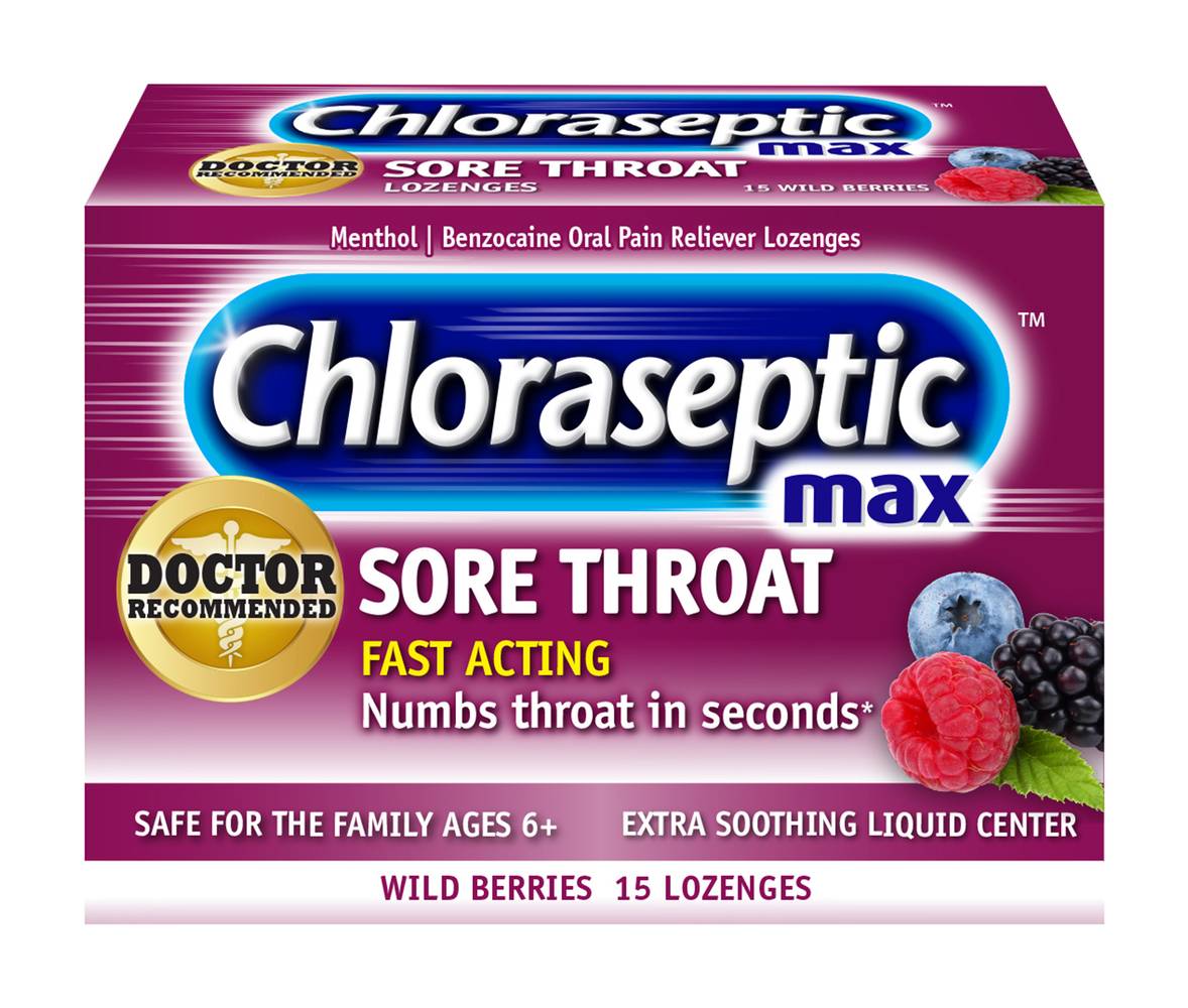 Chloraseptic Max Sore Throat Relief Wild Berries Lozenges (2.6 oz)