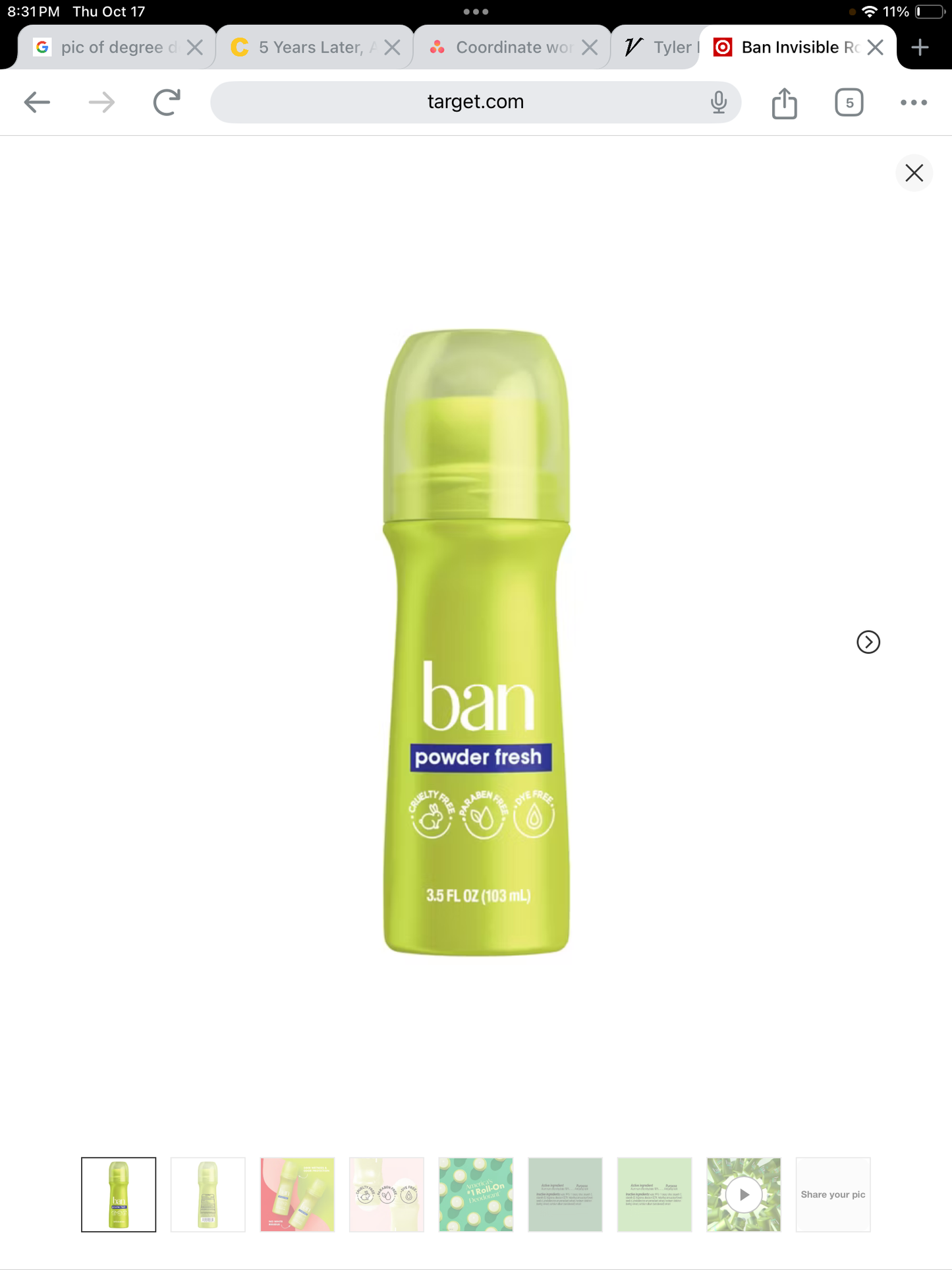 Ban roll-on deodorant (women)