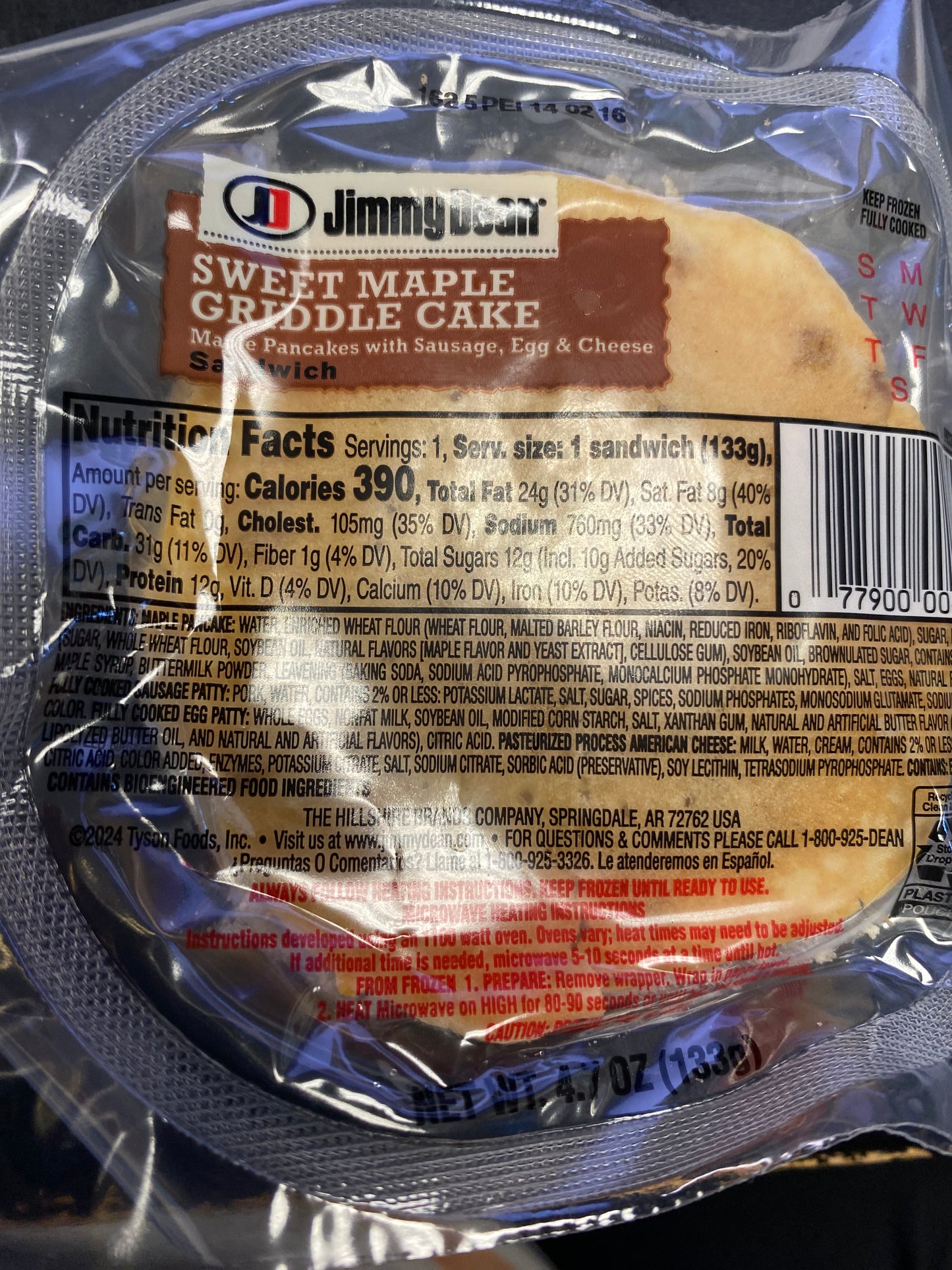 Jimmy Dean Sweet Maple Griddle Cake Breakfast Sandwich