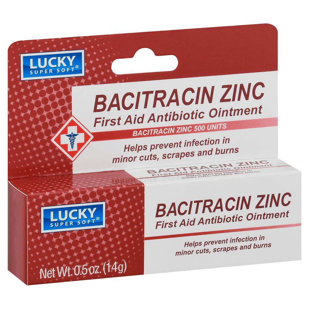 Lucky Super Soft Bacitracin Zinc First Aid Antibiotic Ointment (0.5 oz)