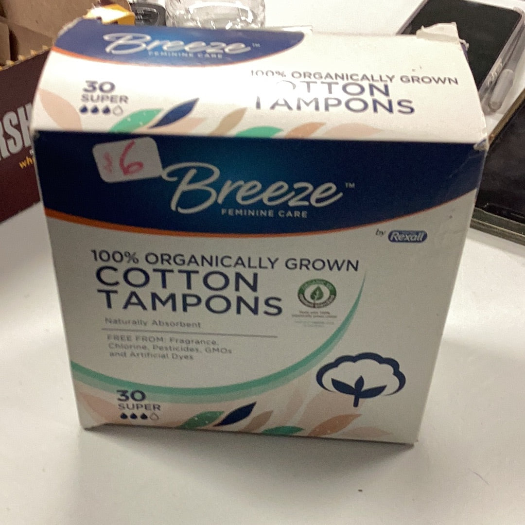 Breeze Cotton Tampons (30ct)