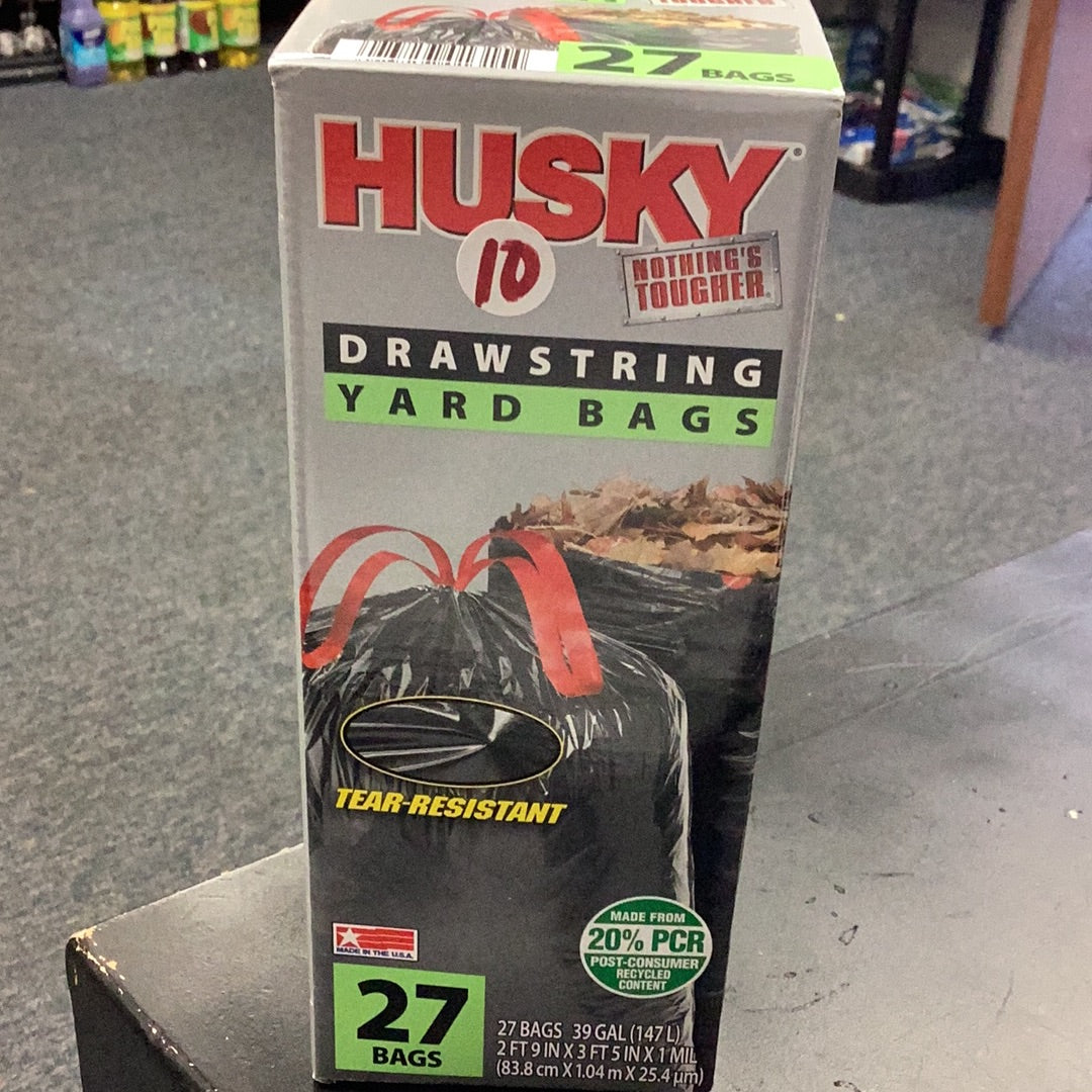 Hefty yard bags w/drawstring