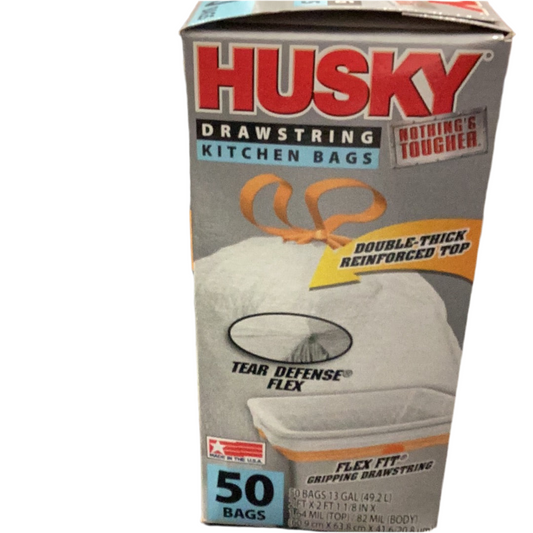 Husky drawstring kit trashbags