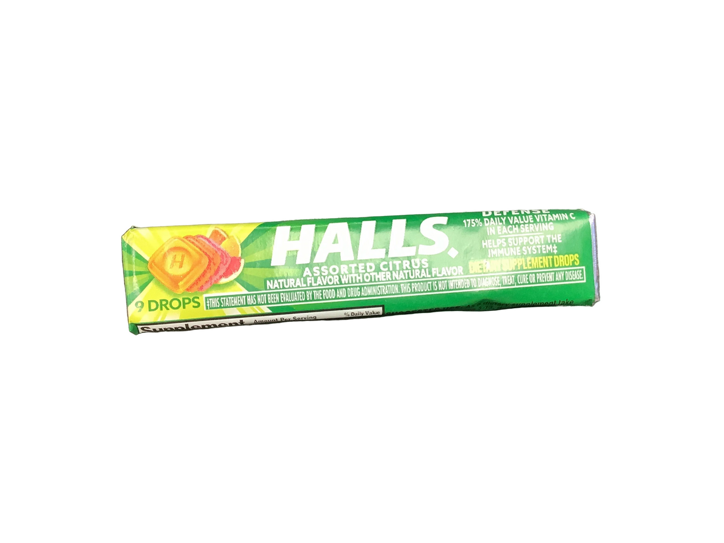 Halls Sugar Free Dietary Supplement Drop, Assorted Citrus (2.73 oz, 25 ct)