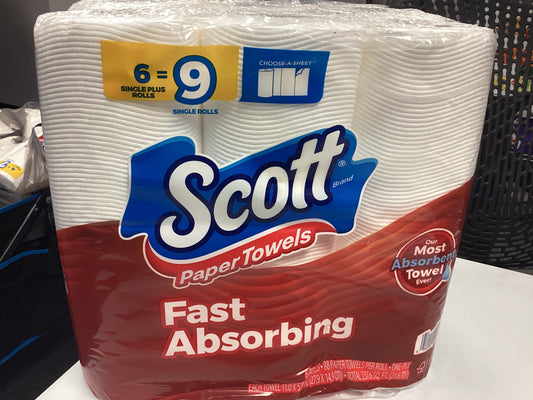 Scott paper towels 6=9 rolls
