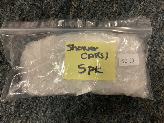 Plastic disposable Shower caps (5pk)