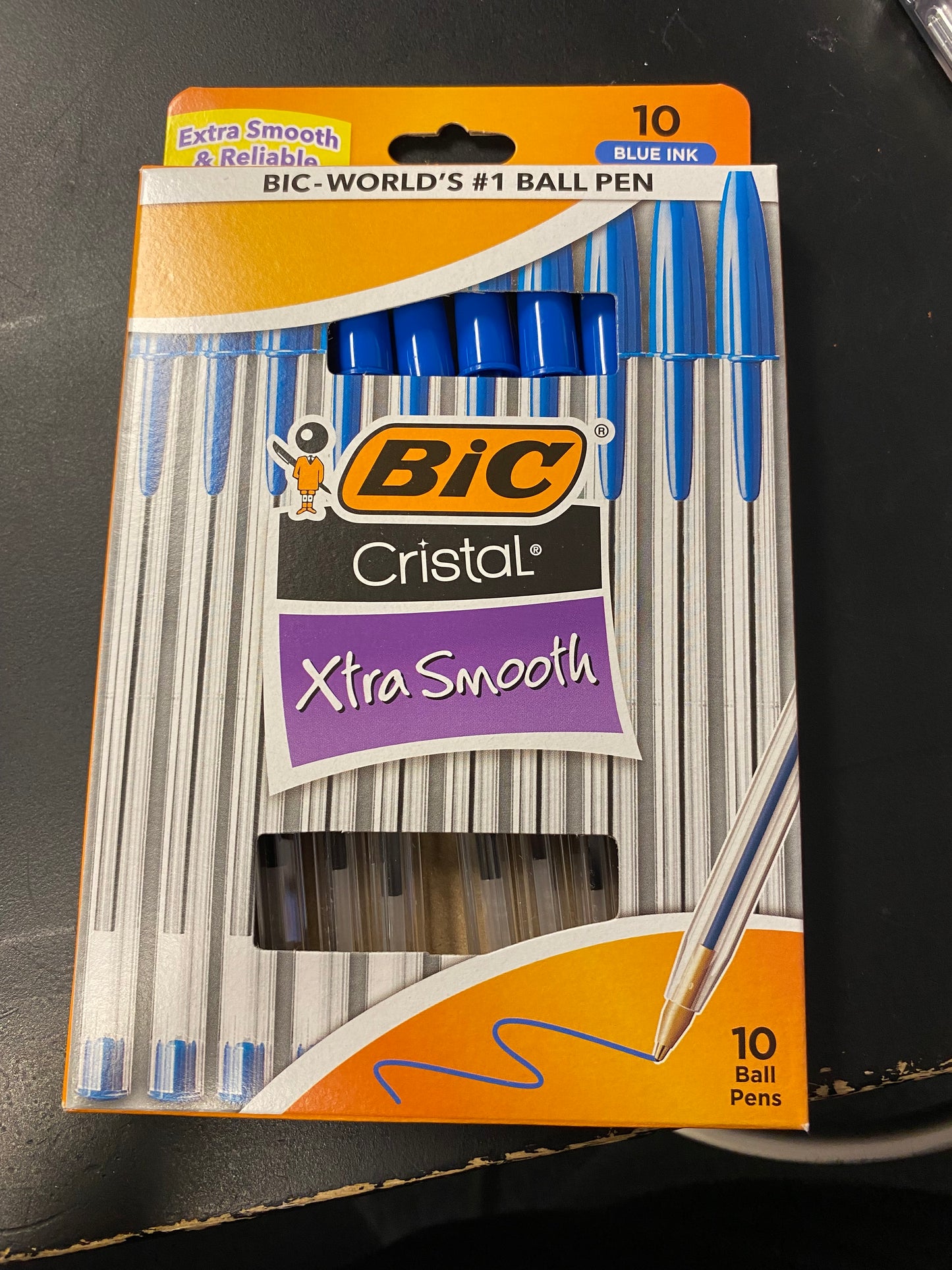 BIC Cristal blue ink pens