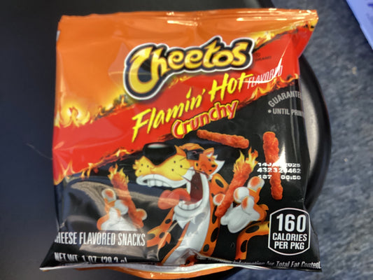 Cheetos flamin hot crunchy