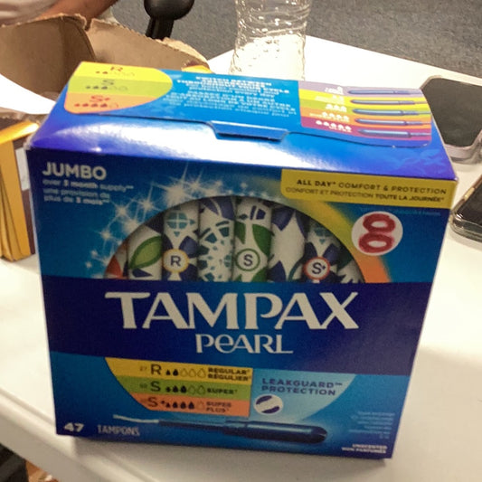 TAMPAX AND pearl tampons