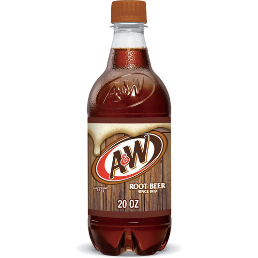 A&W Root Beer Soda Pop, 16.9 fl oz, Bottle