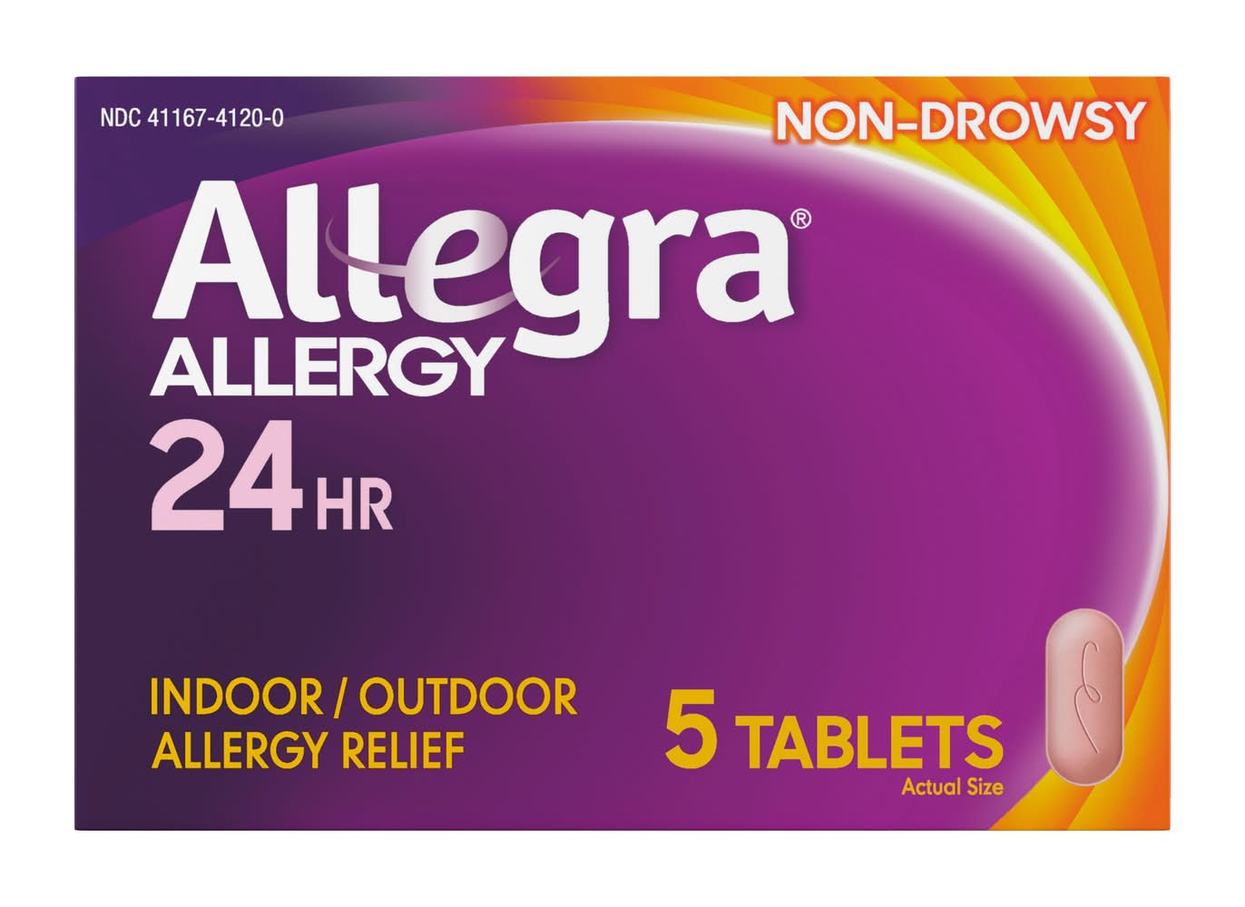Allegra Non-Drowsy Indoor & Outdoor 180 mg Allergy Relief Tablets (5 ct)