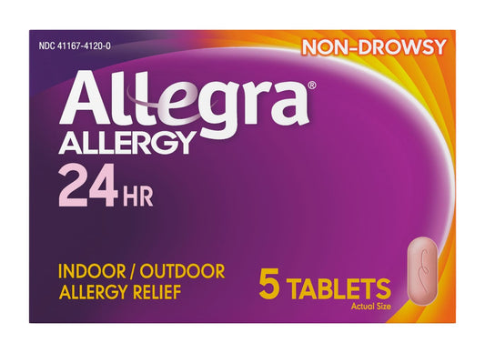Allegra Non-Drowsy Indoor & Outdoor 180 mg Allergy Relief Tablets (5 ct)