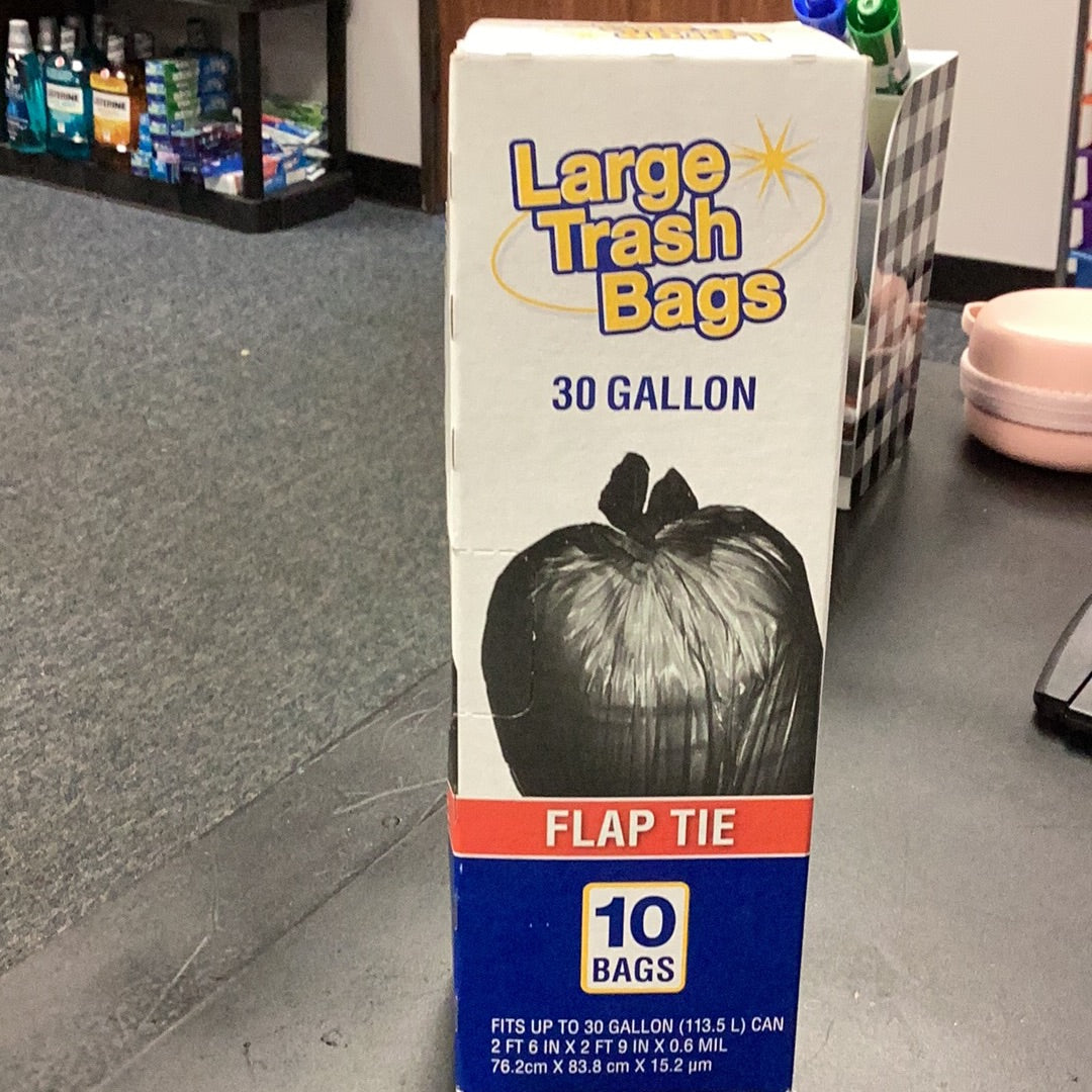 Basic Large trash bags 30gal (10ct)