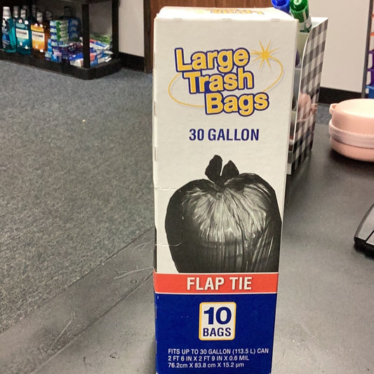 Basic Large trash bags 30gal (10ct)