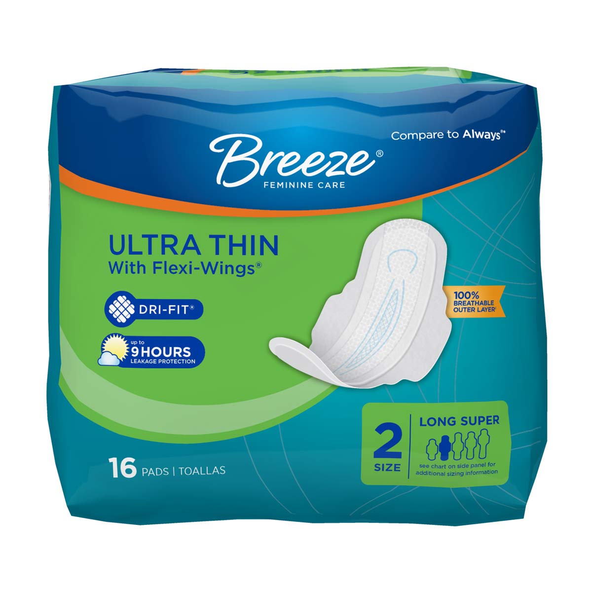 Breeze ultra-thin with flexi wings 16ct