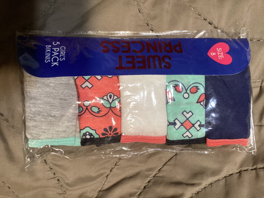 Sweet princess girls 5 pk bikinis (sz 10)