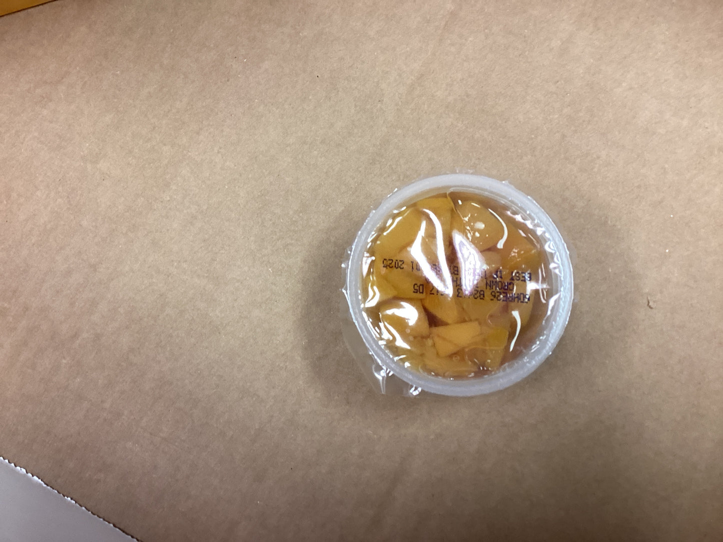 Diced peaches fruit cup