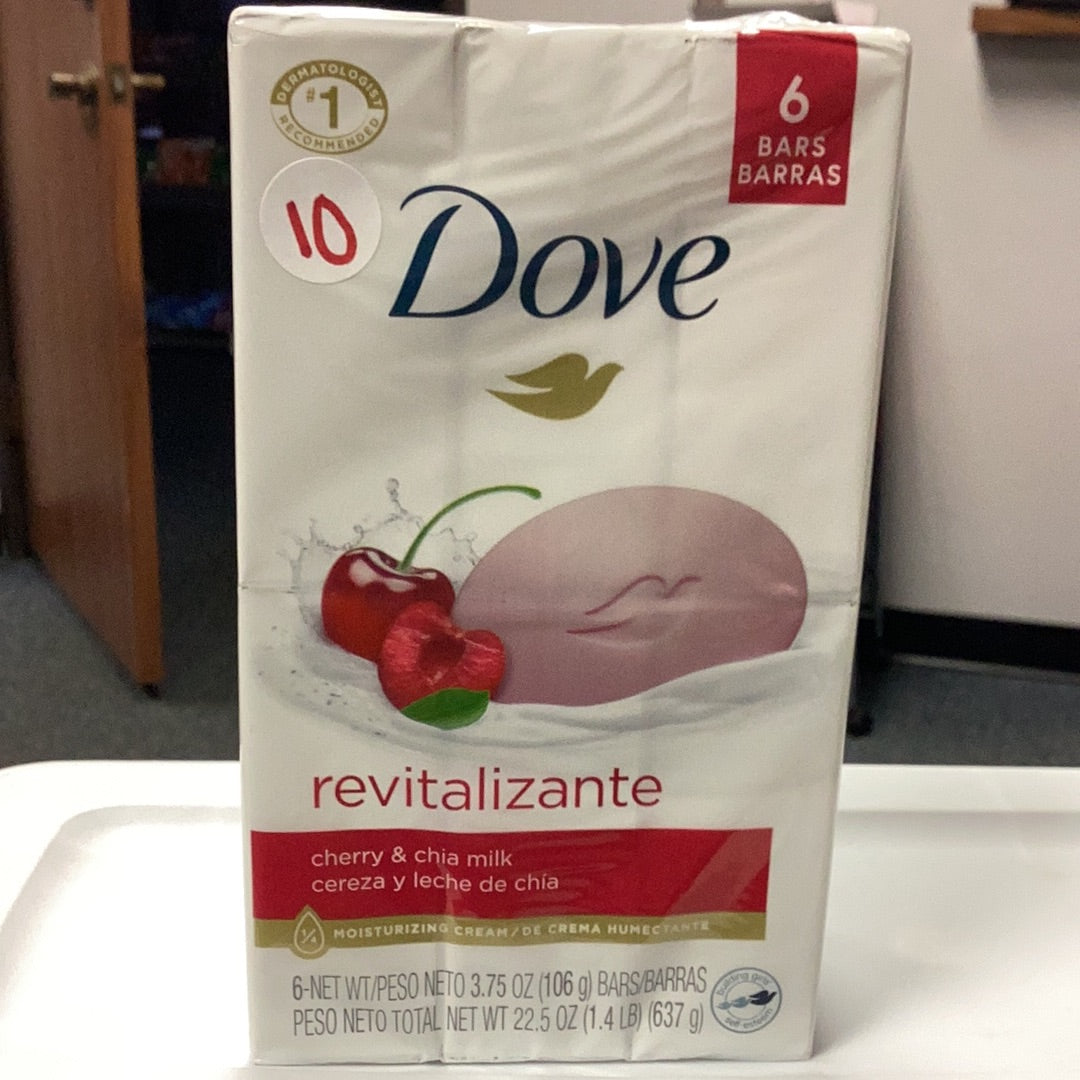 Dove 6pk bar soap cherry& chia)