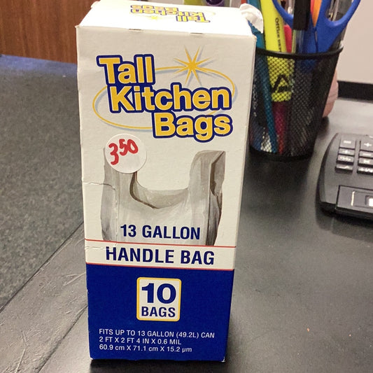 Tall kit trash bags w/ handle