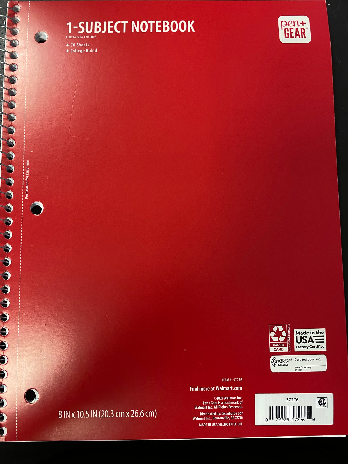 One subject notebook