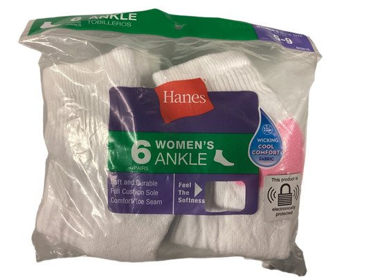 Hanes women ankle socks 5-9