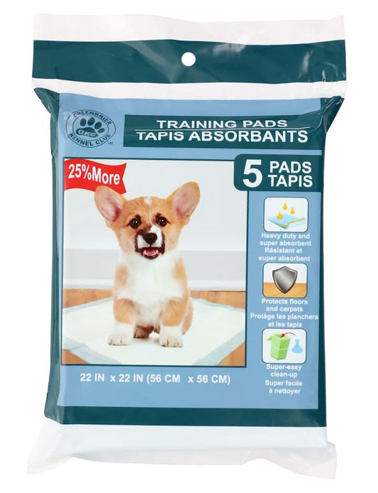 Greenbrier Kennel Club Heavy Duty Pet Training Pads, 5-ct. Packs