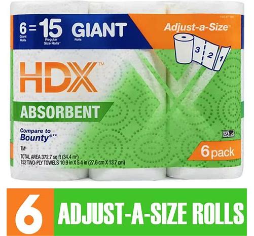HDX White Paper towels 6=15