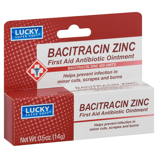Lucky Super Soft Bacitracin Zinc First Aid Antibiotic Ointment (0.5 oz)