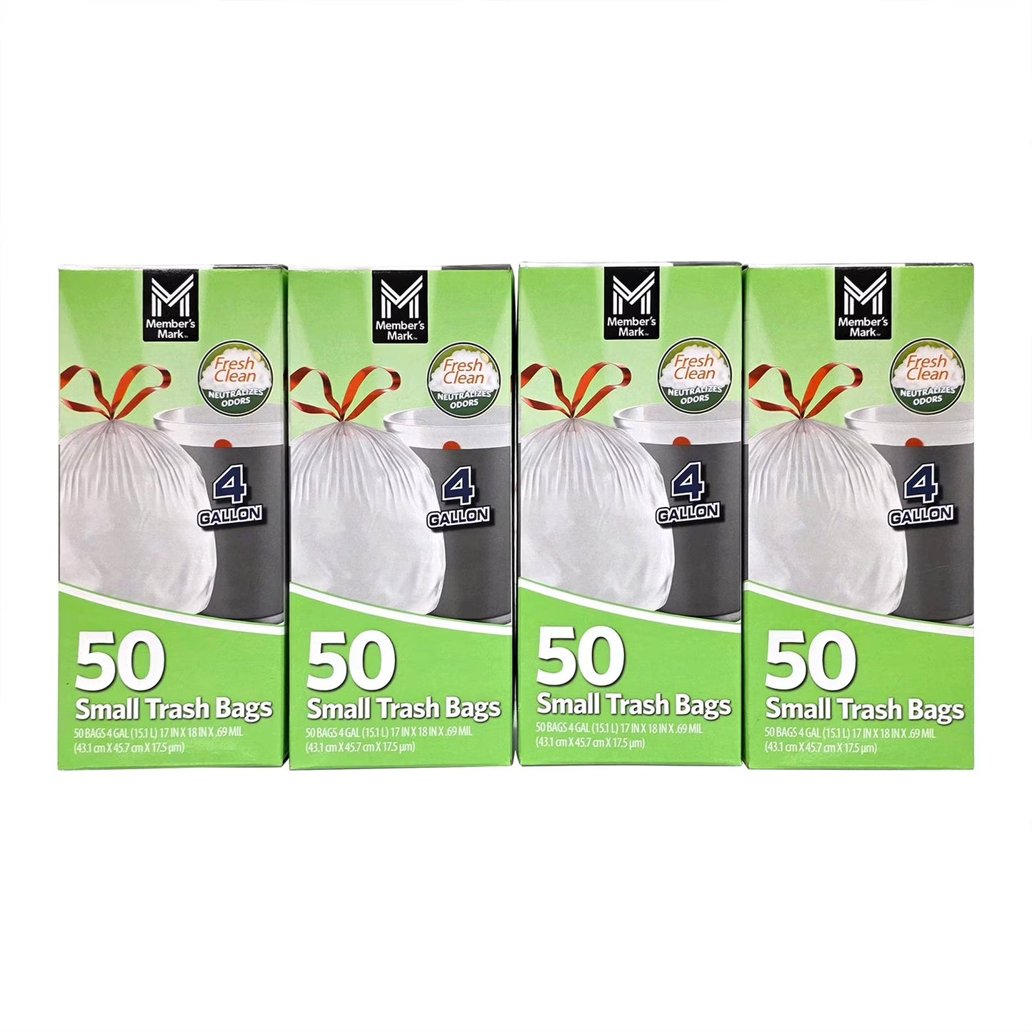 Member's Mark 4-Gallon Drawstring Trash Bags