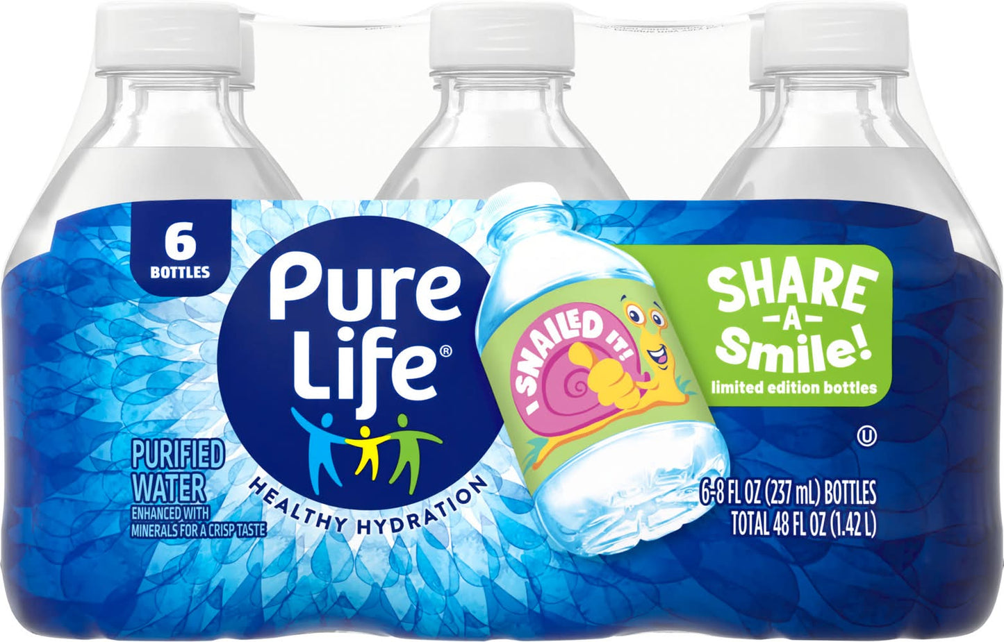 Pure Life Purified Water single & 6 pk