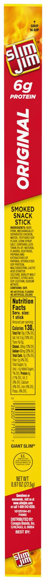 Slim Jim Original Giant Smoked Snack Stick