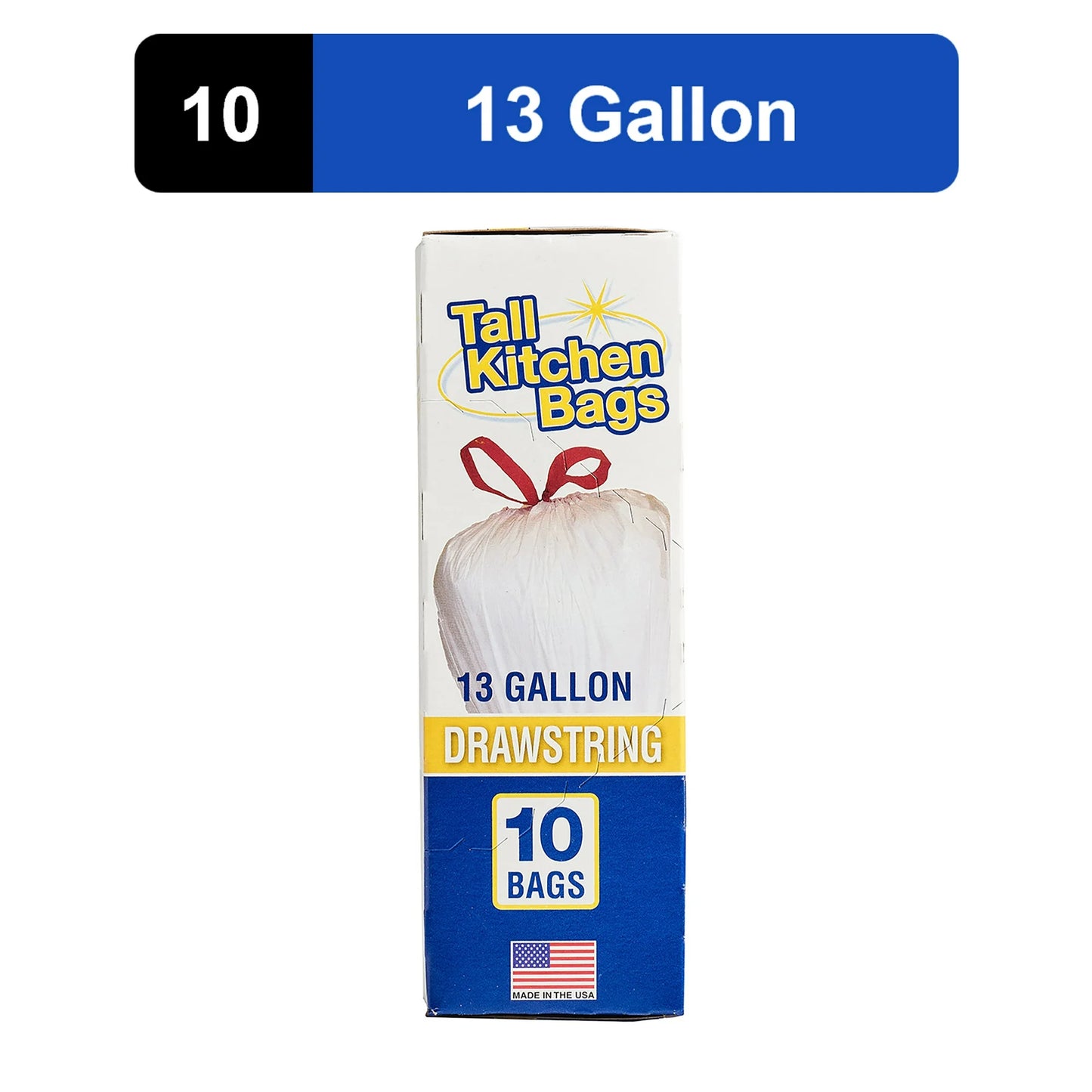 Tall Kitchen trash bags Drawstring 13 gal 10 ct