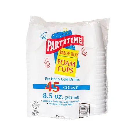 Party time StyroFoam Cups (Variety sz & Qty)